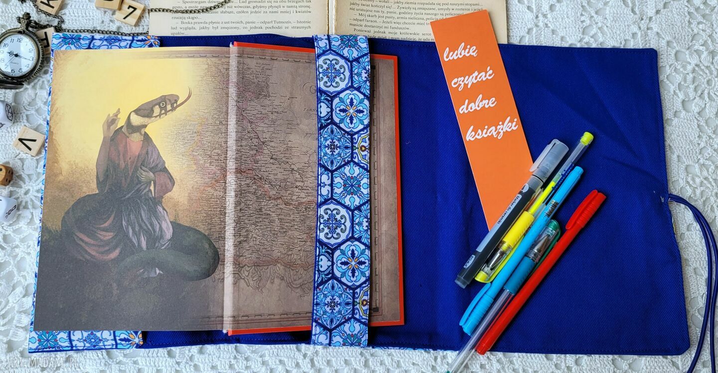 Wodoodporne etui na książkę i notes kafelki (ręcznie szyte)