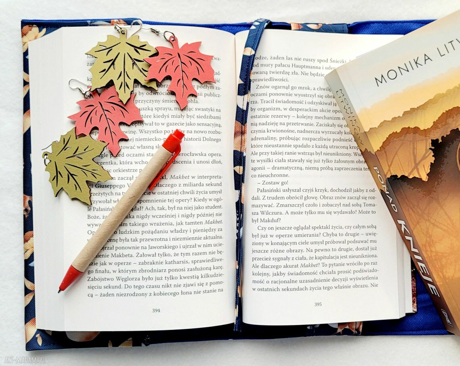 Wodoodporne etui na książkę/notes z lisami granatowe, uniwersalne Królikowo