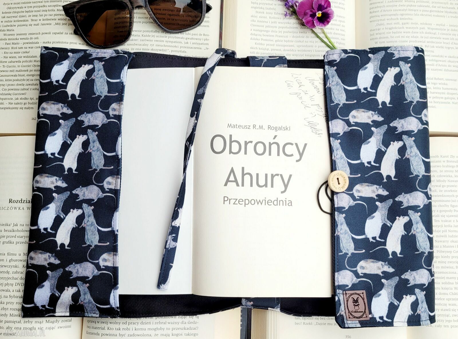Wodoodporne etui na książkę ze szczurkami rękodzieło