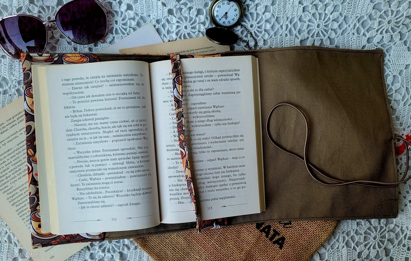 Wodoodporne etui na książkę/notes - jesienna kawa