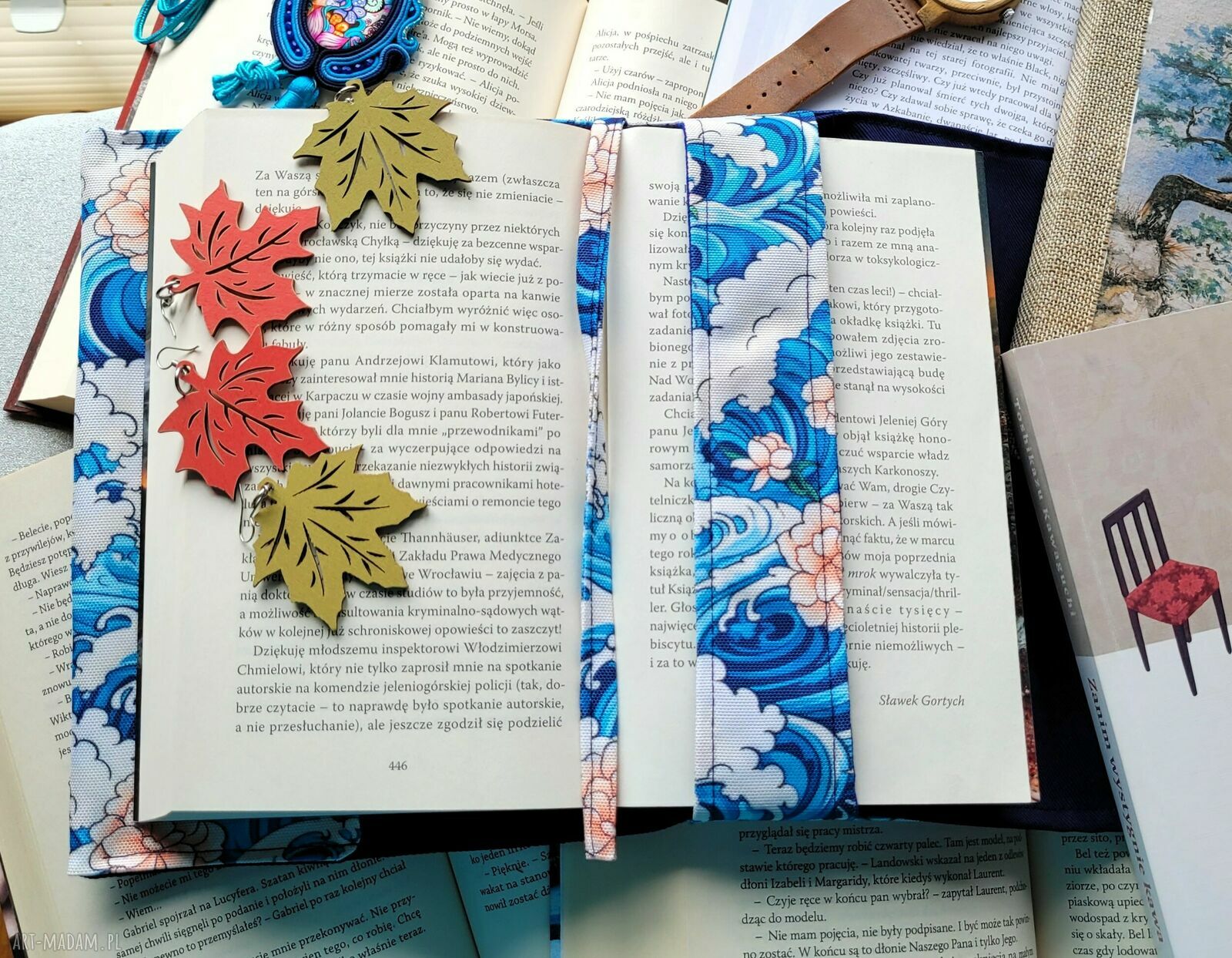 Wodoodporne etui na książkę i notes - turkusowa fala