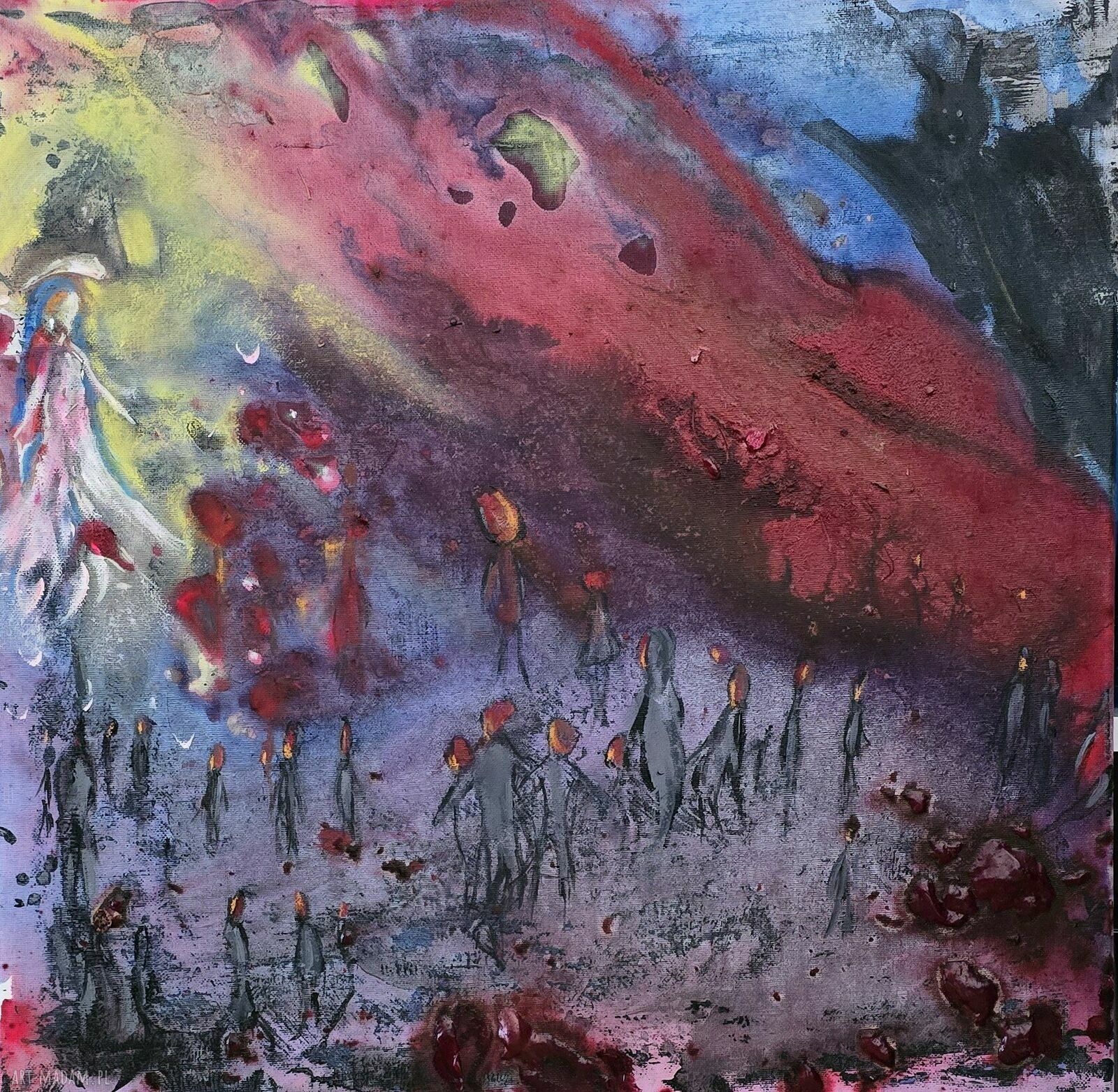 Wolyn - Ptaszarnia, ręcznie malowany obraz akrylowy 50x50 cm