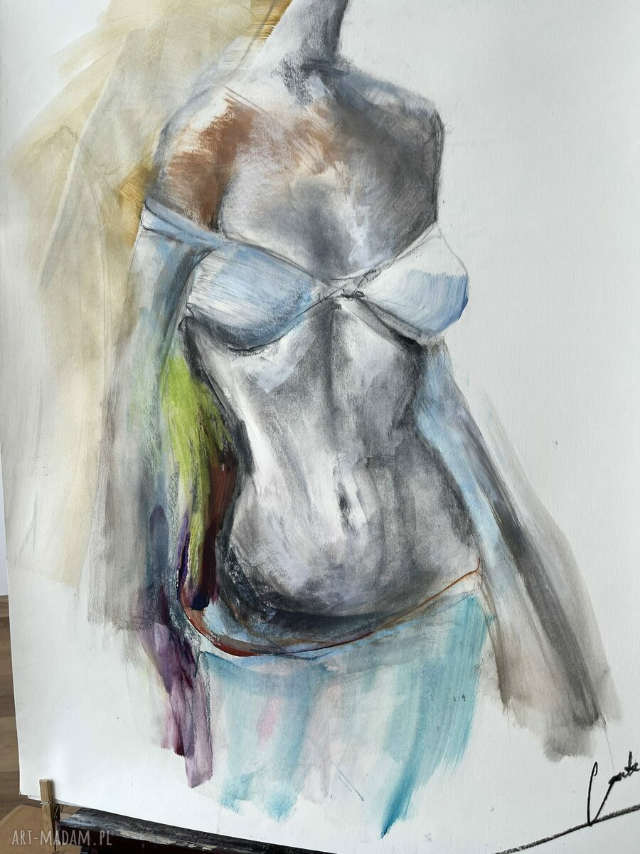 Kobieta - ręcznie robiony szkic 100x70 cm Louka