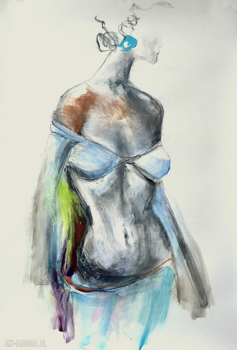 Kobieta - ręcznie robiony szkic 100x70 cm Louka
