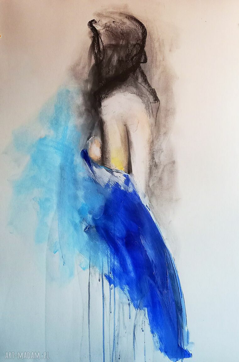 Obraz Kobieta 100x70 cm w technice mieszanej Louka
