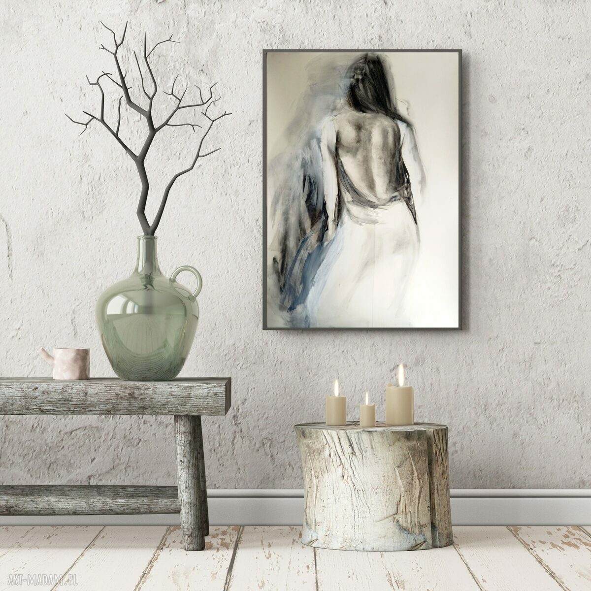 Woman 100x70 - obraz z węgla na papierze
