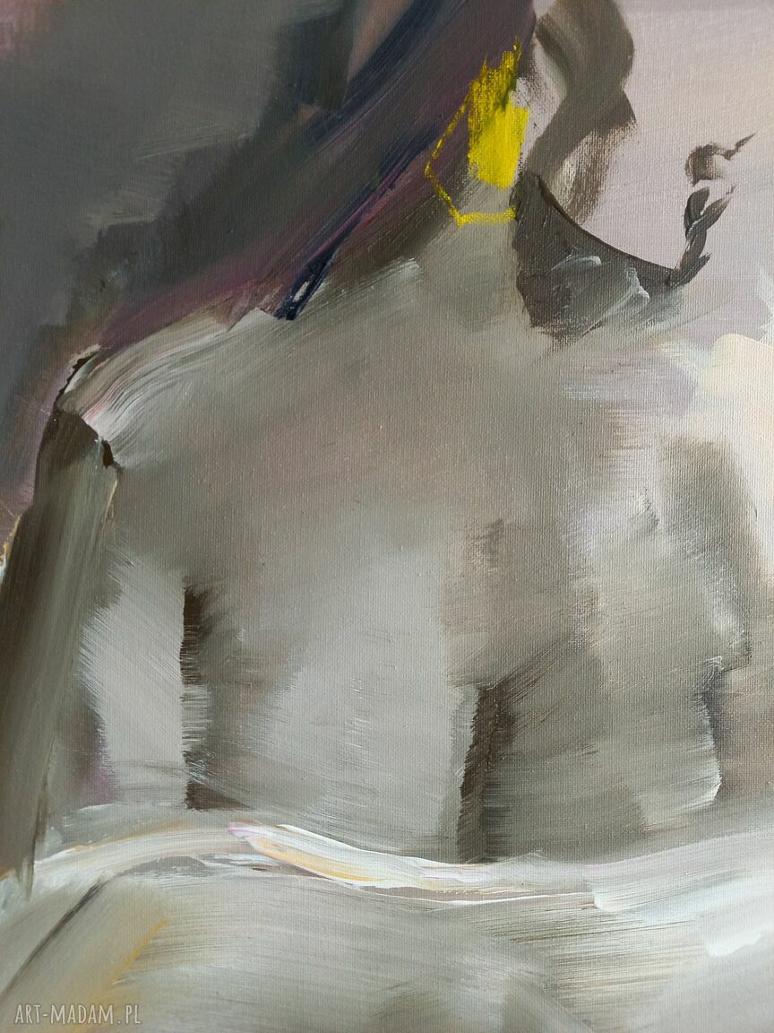 Obraz „Kobieta” 120x60 cm - pastelowy akryl na płótnie do salonu i sypialni