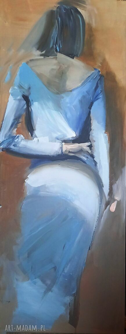 Obraz do salonu 130x50 cm - Kobieta w malarstwie (akryl na płótnie)