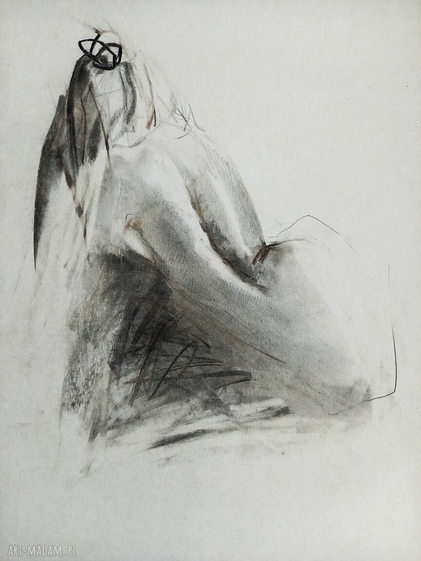 Woman 30x40 - szkic kobiety z węgla 30x40