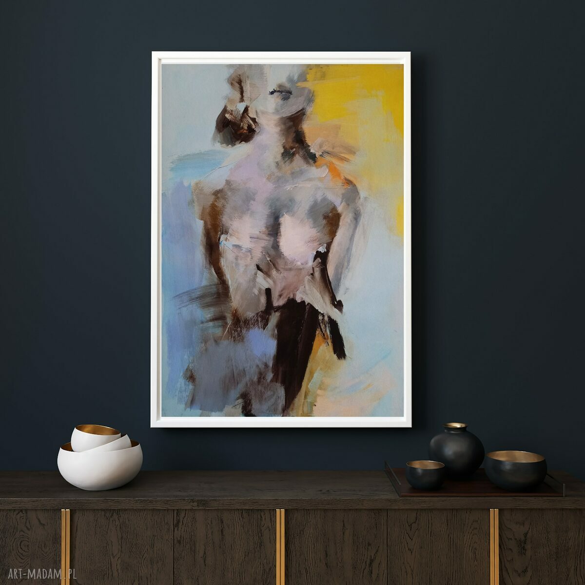 Zmysłowy obraz „Kobieta” 57x39 cm na papierze Giclee - do salonu i sypialni