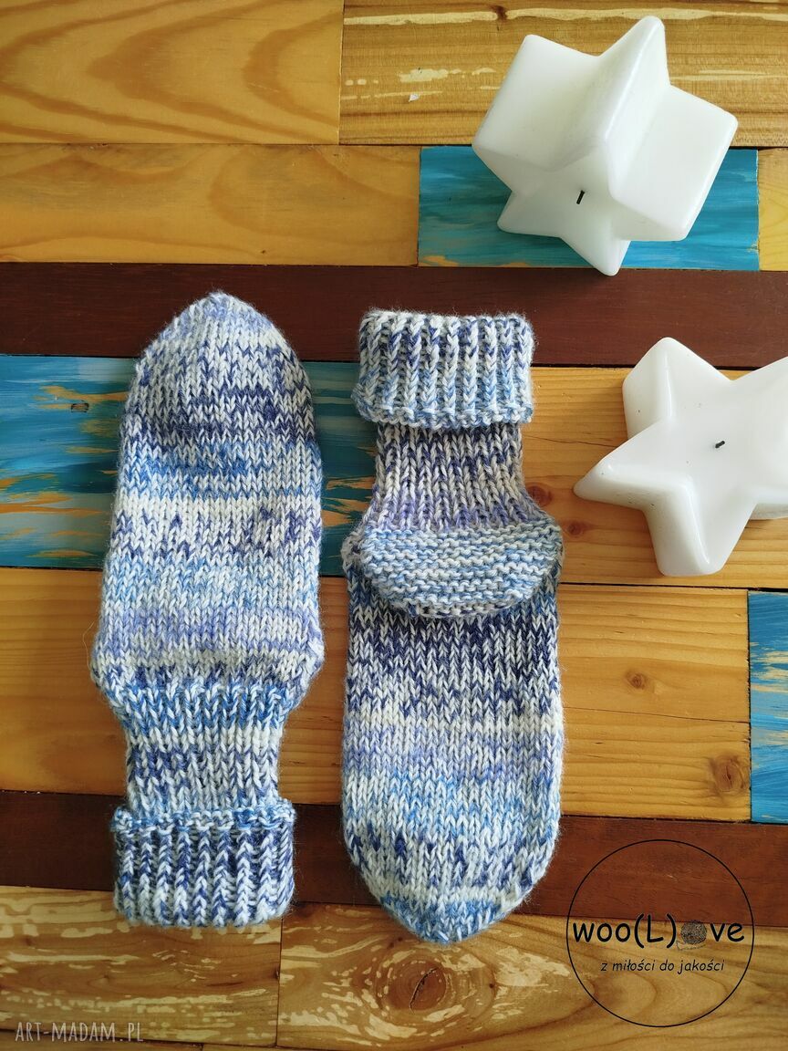 bielizna: skarpeciaki wełniaki MELANŻ ŚCIĄGACZ NABRZEŻE (rozmiar 37/38) Ręcznie