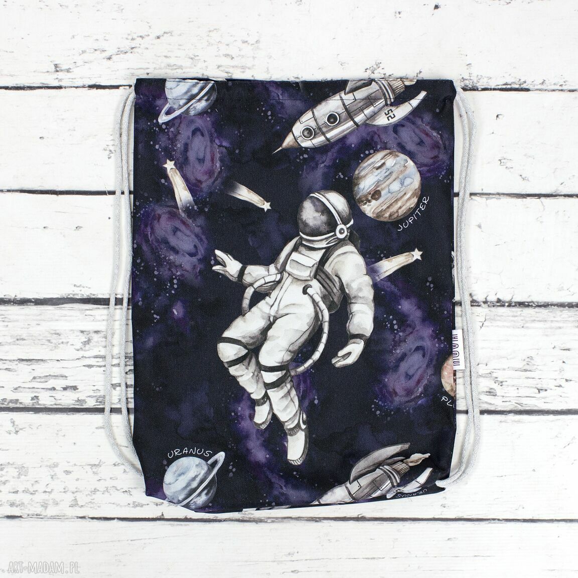 Worek do przedszkola z imieniem Astronauta - granat