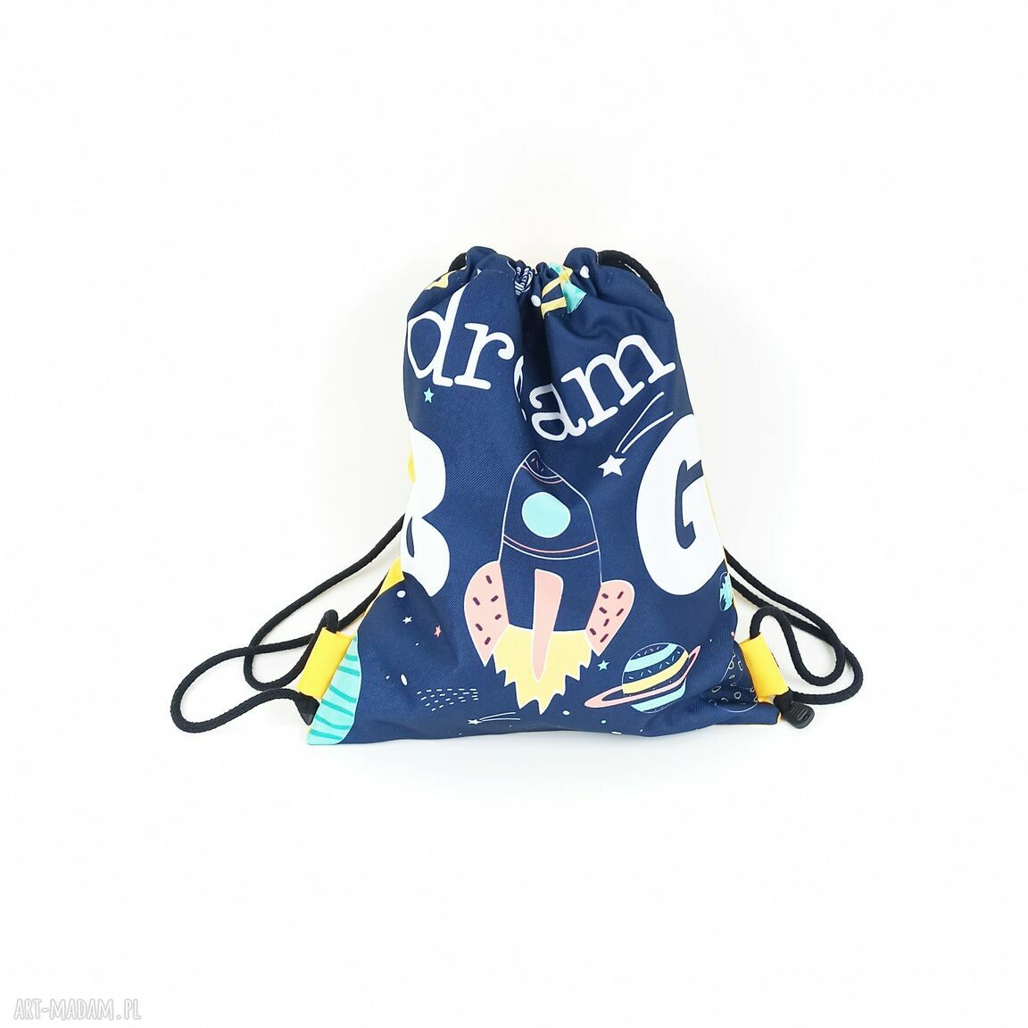 Worek DREAM BIG - przedszkolny i szkolny, wodoodporny handmade