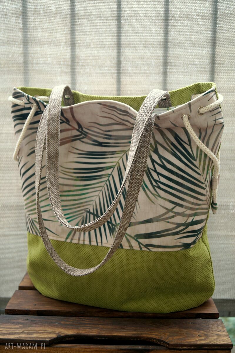 Worek na ramię Palmy - torba miejska handmade