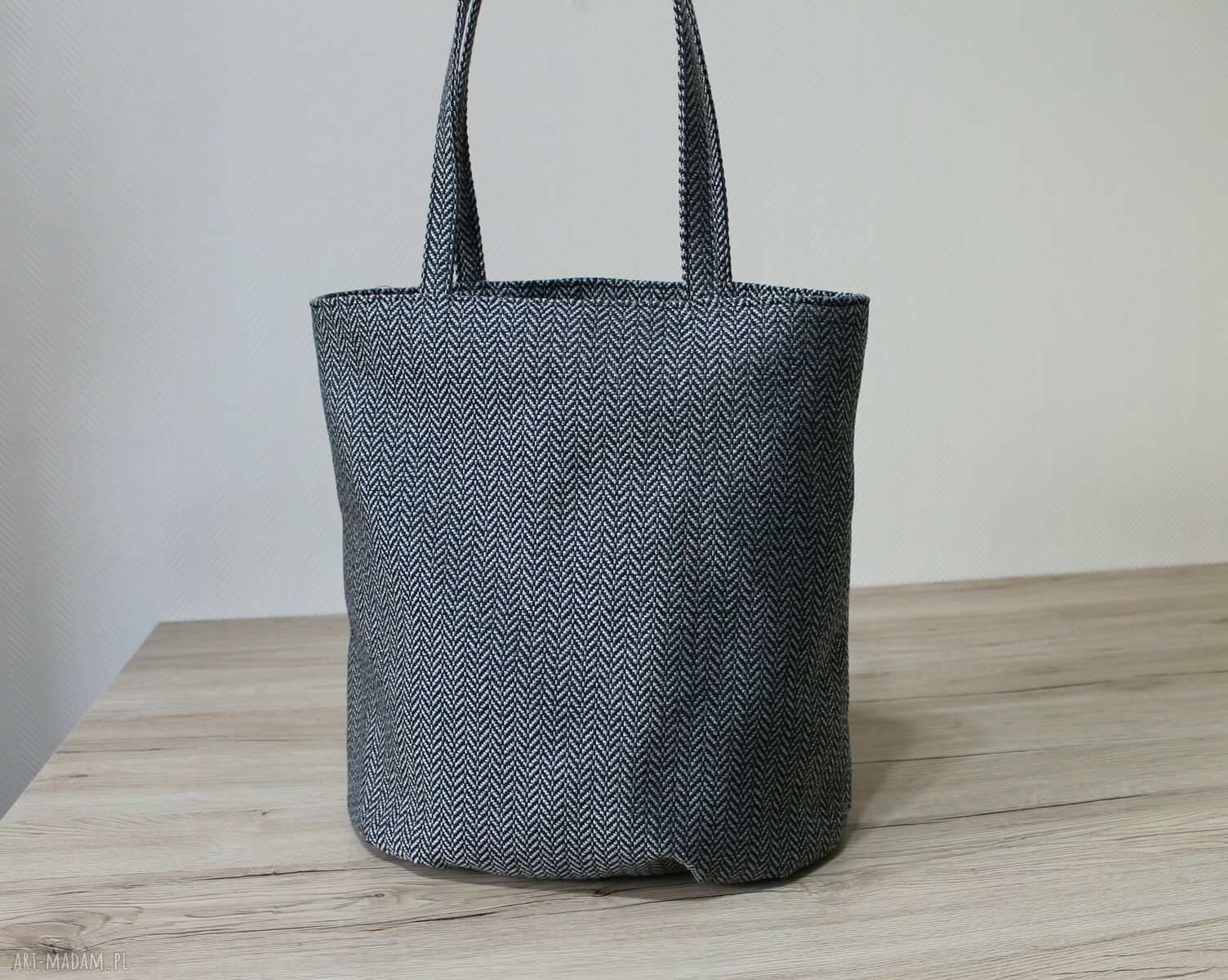 Worek hobo - tkanina w jodełkę grey