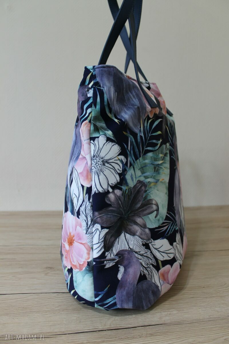 Worek hobo Czaple na ramię - elegancka torebka handmade A4