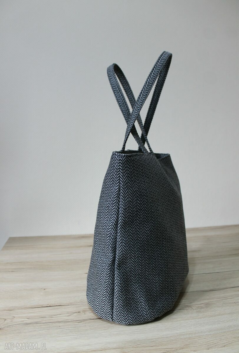 Worek hobo - tkanina w jodełkę grey