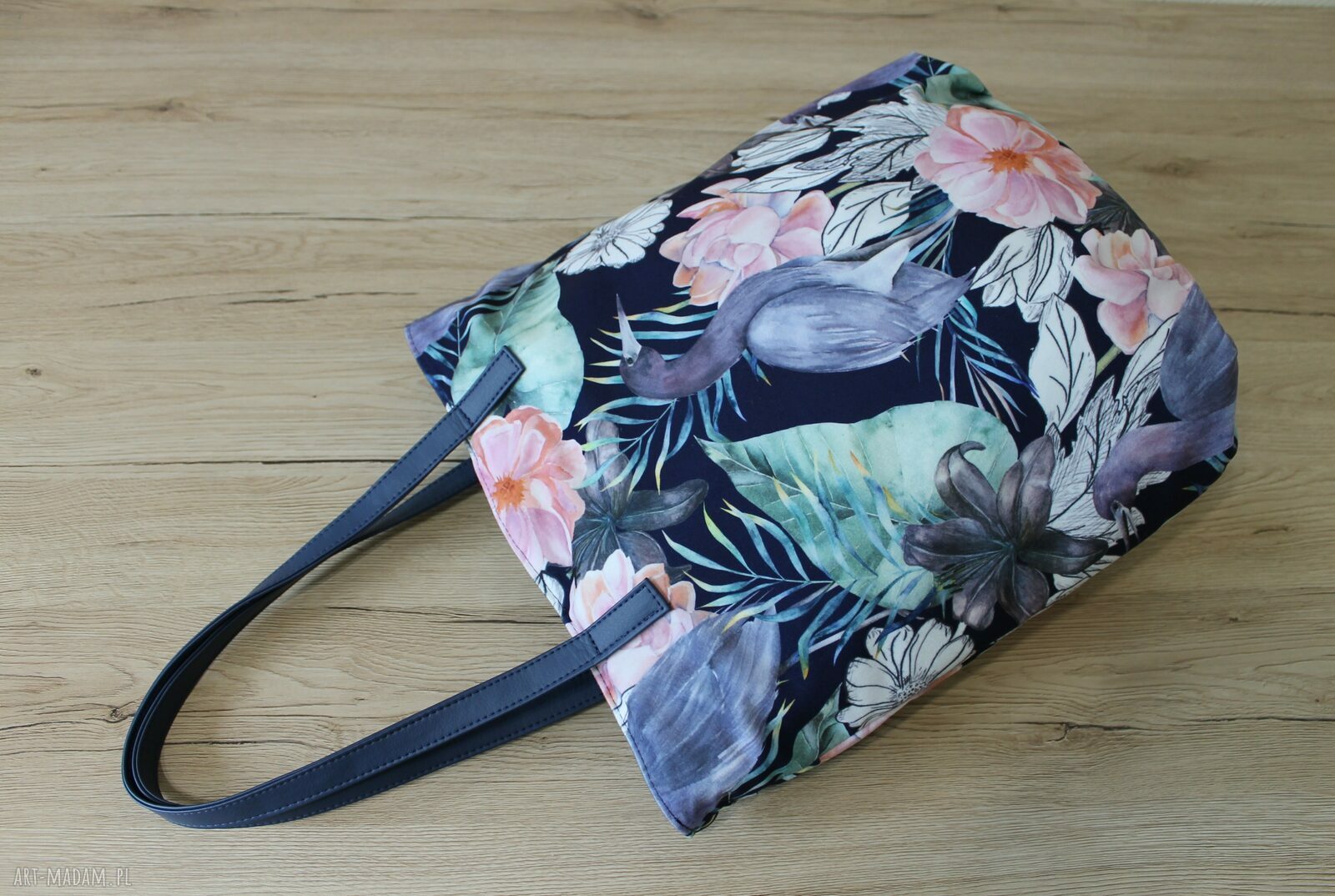Worek hobo Czaple na ramię - elegancka torebka handmade A4