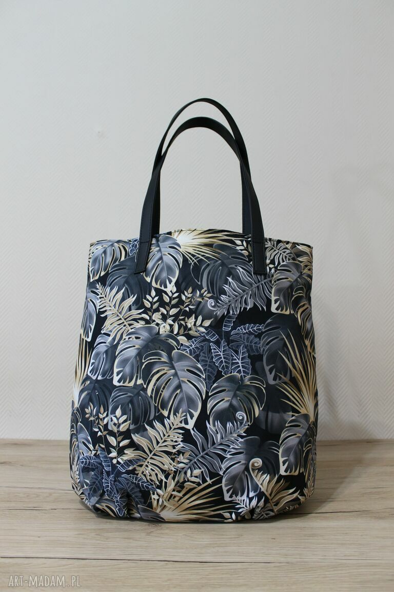 Worek Hobo - Monstery - czarno-złota torebka na ramię handmade