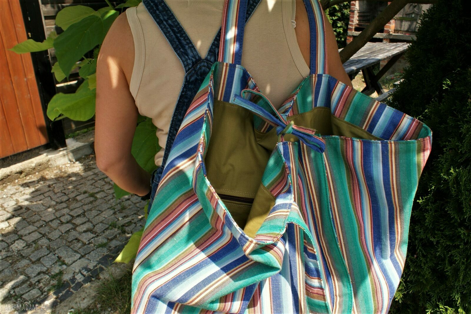 worek plażowy pasy handmade