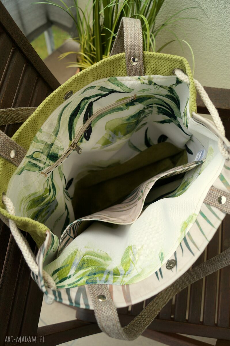 Worek na ramię Palmy - torba miejska handmade