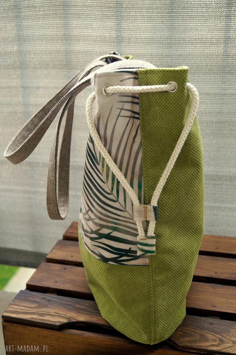 Worek na ramię Palmy - torba miejska handmade