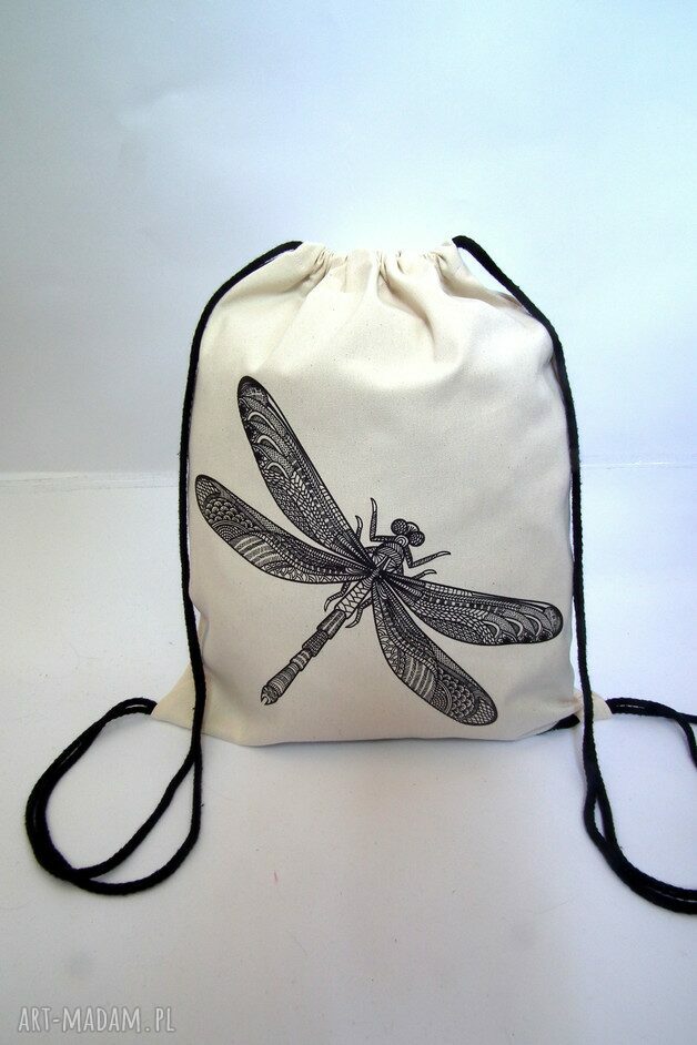 worek plecak ważka bawełnianej tkaniny 75ºwełna 25% gawka