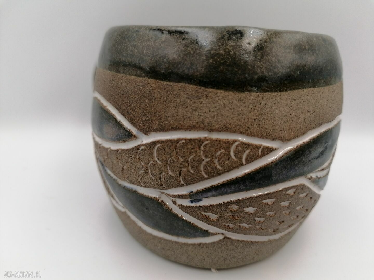 Kubek ceramiczny “Wpływy burzowy” - ręcznie robiony z gliny