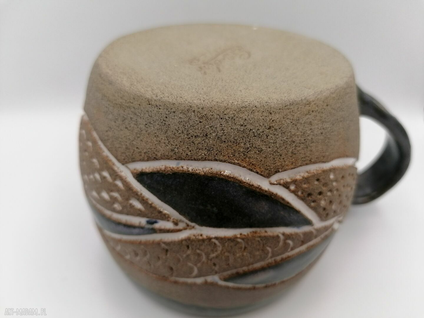 Kubek ceramiczny “Wpływy burzowy” - ręcznie robiony z gliny