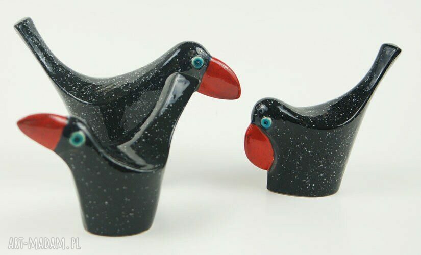 ceramika: Wróble w czerni autorskie