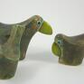 oryginalne ceramika zwierzęta wróble w zieleni