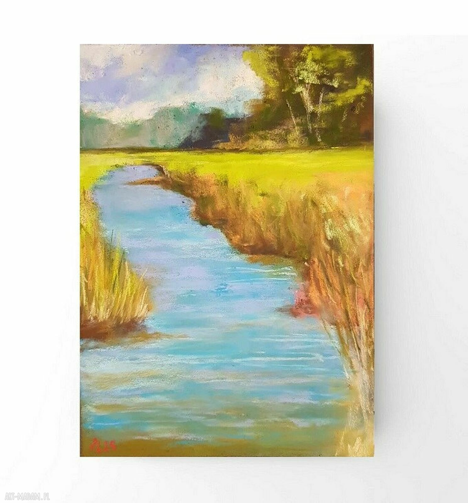Wrzesień - rysunek pastelami suchymi 24x18 cm pejzaż