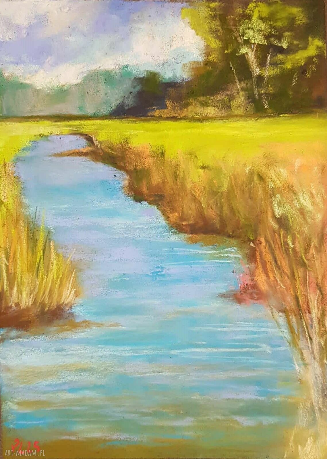 Wrzesień - rysunek pastelami suchymi 24x18 cm (pejzaż)