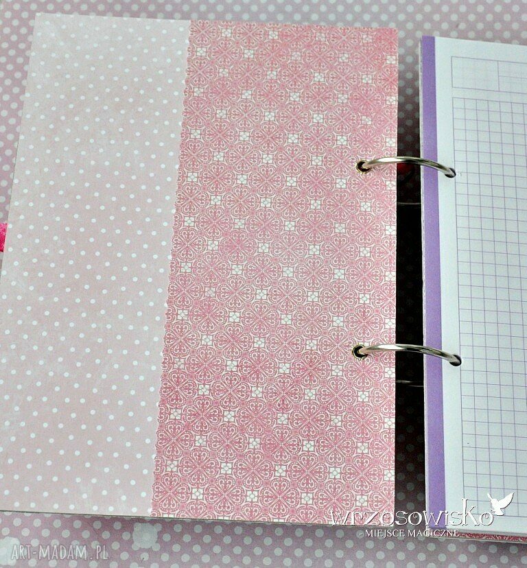 Wrzosowy Fartuszek Książka Kucharska Handmade