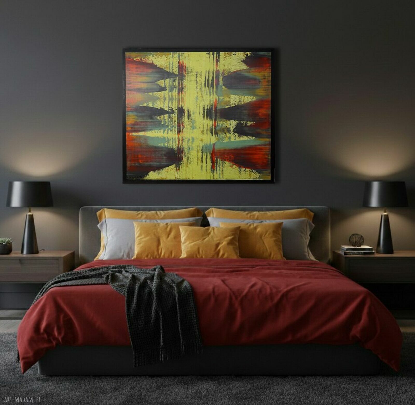 Wspominając Gerharda 12 - obraz abstrakcyjny akryl na płótnie 90x100 cm