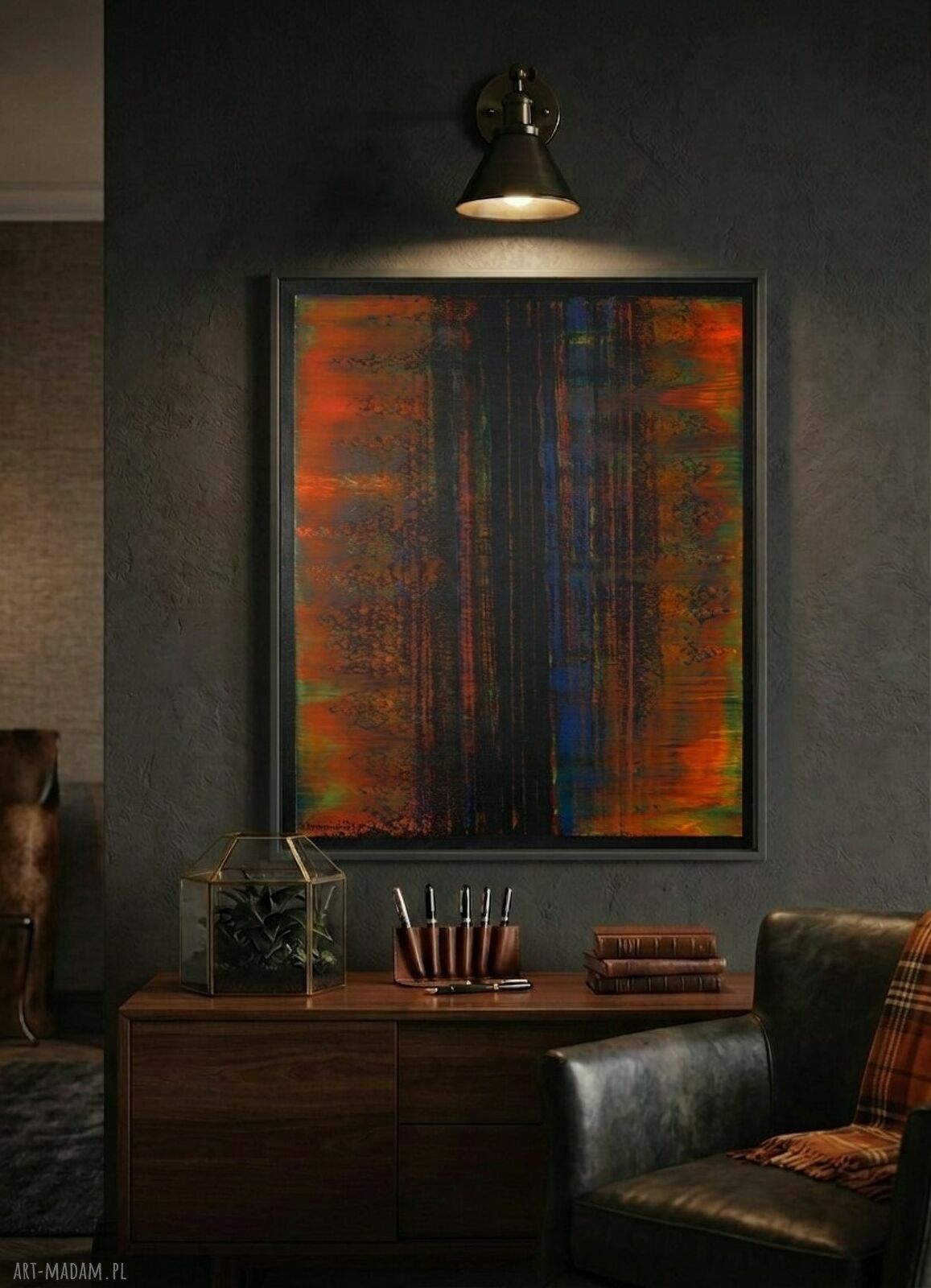 Wspominając Gerharda 14 - ręcznie malowany obraz abstrakcyjny 100x80 cm z akrylu