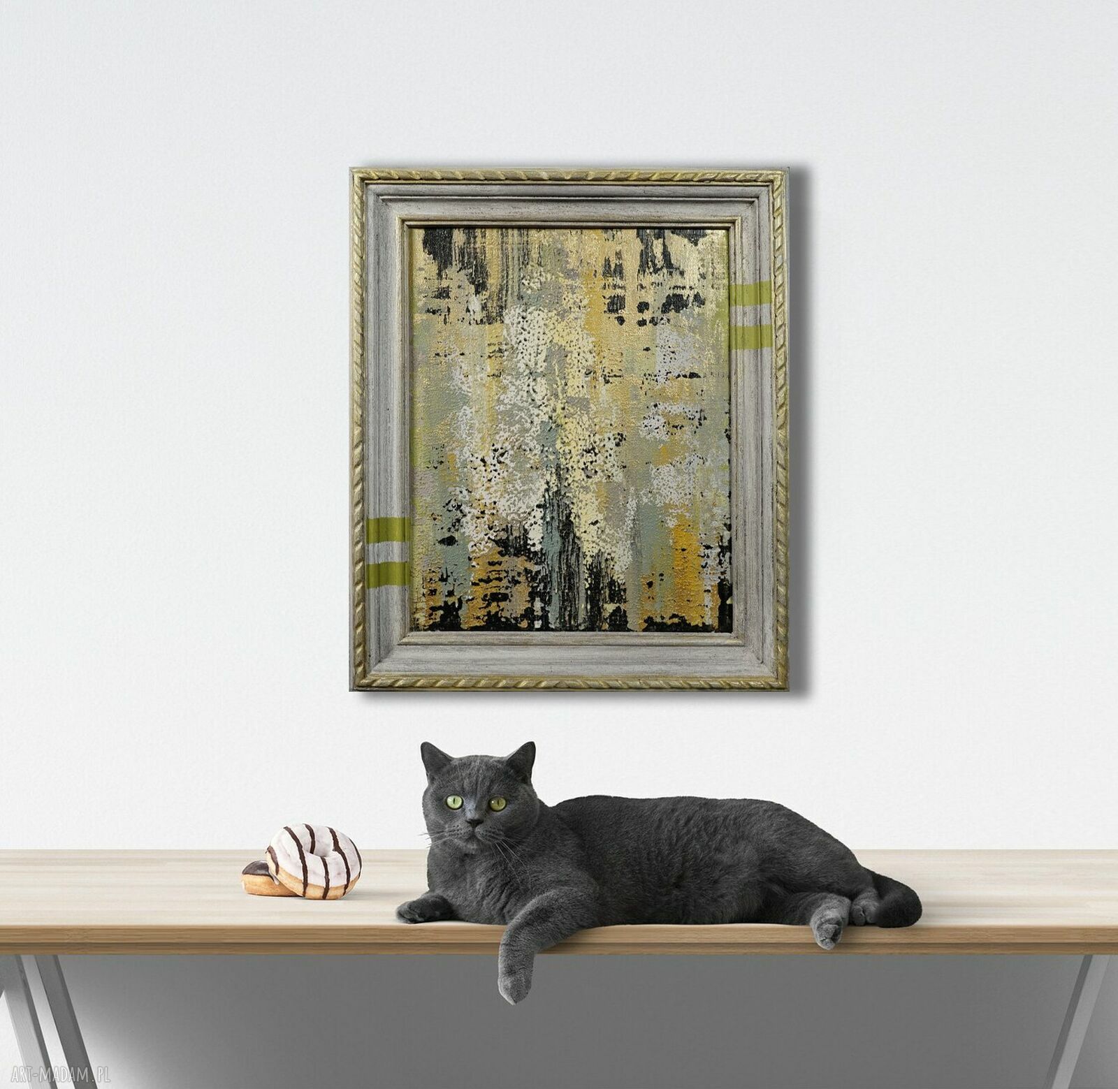 Wspominając Gerharda 2 - obraz na płycie z farb akrylowych 62 x 52 cm z ramą
