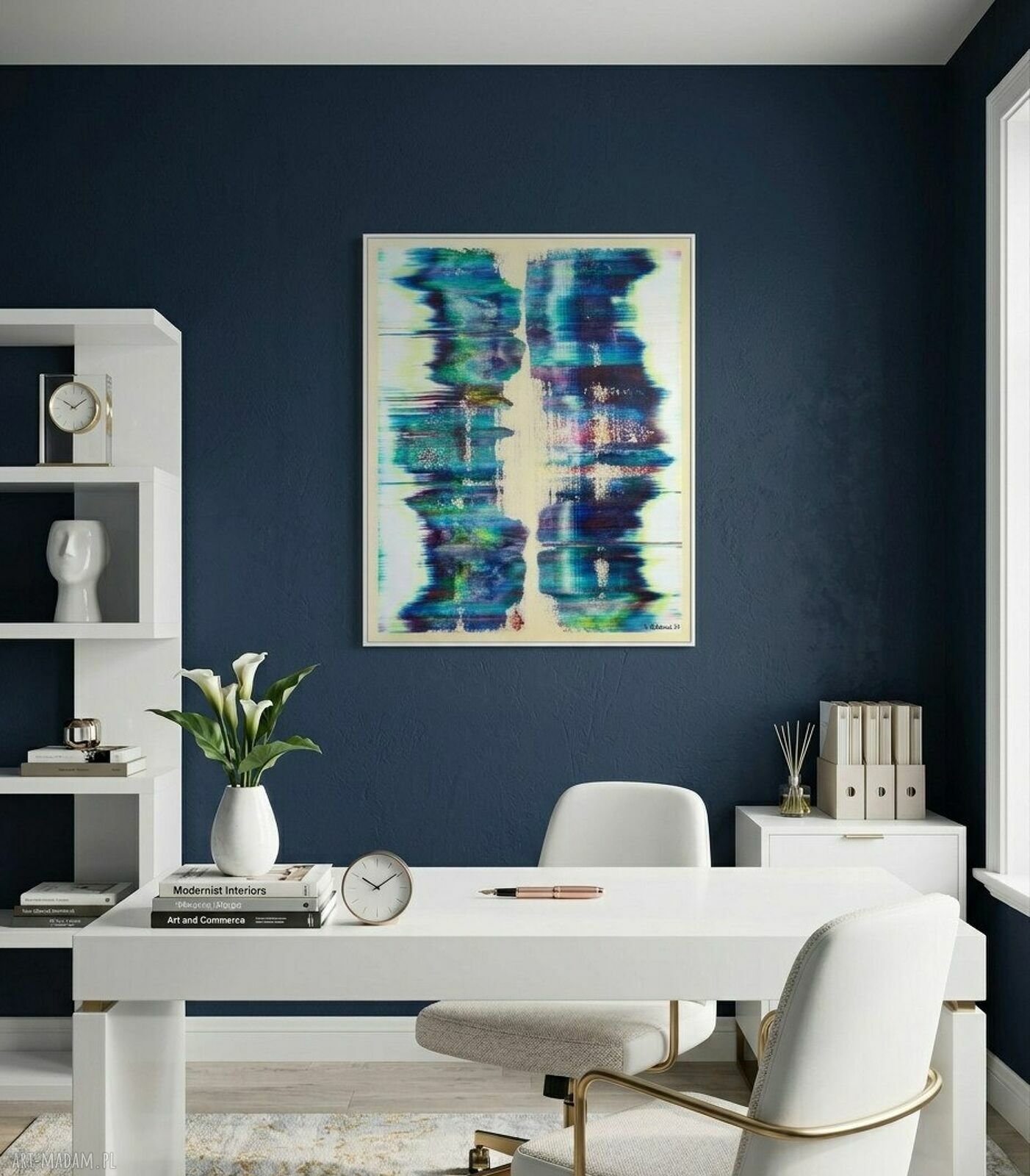 Wspominając Gerharda 22 - ręcznie malowany obraz abstrakcyjny 100x80 cm