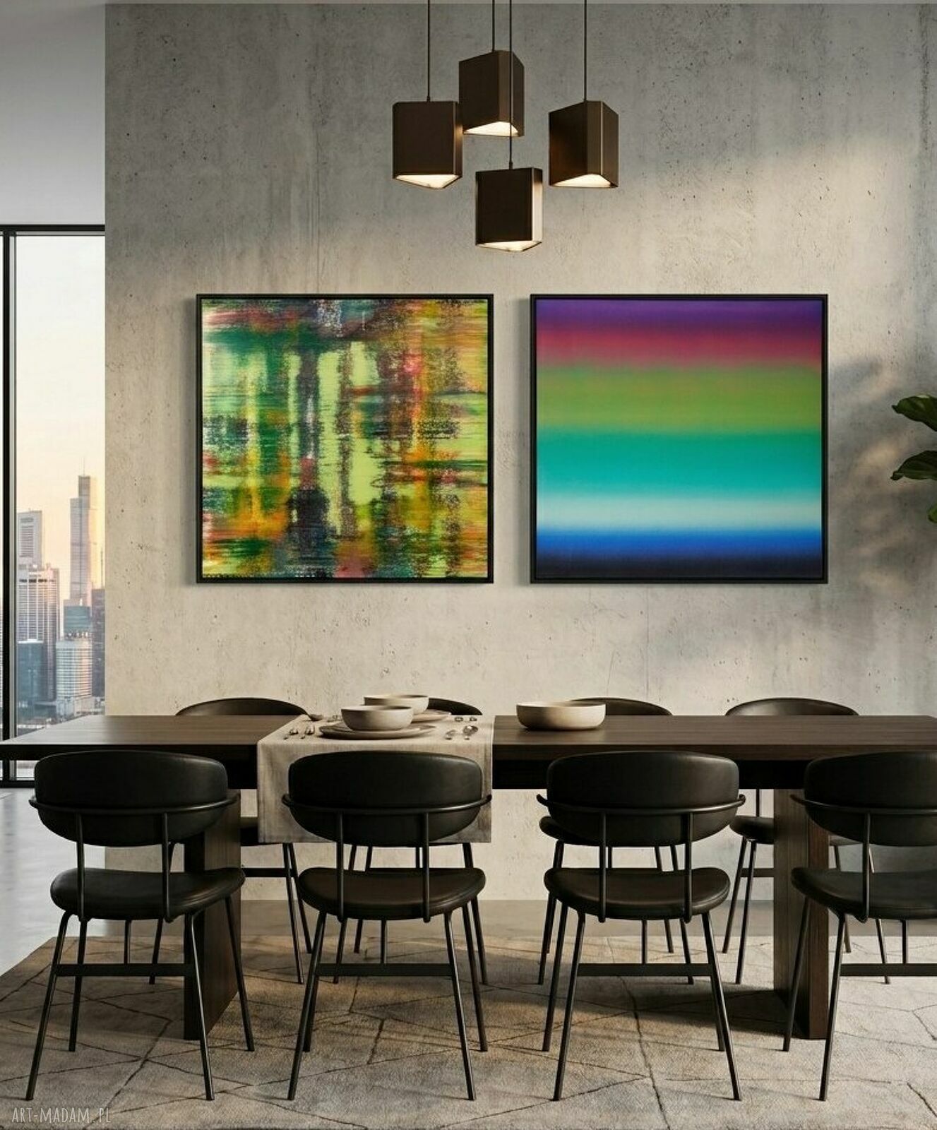 Dyptyk akrylowy Wspominając Gerharda 24 i Wspominając Marka 2 - 2x80x80 cm