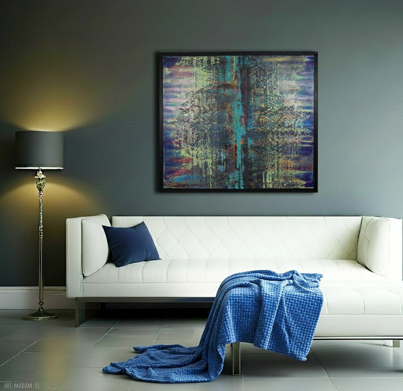 Wspominając Gerharda 9 - abstrakcyjny obraz akrylowy 90 x 100 cm
