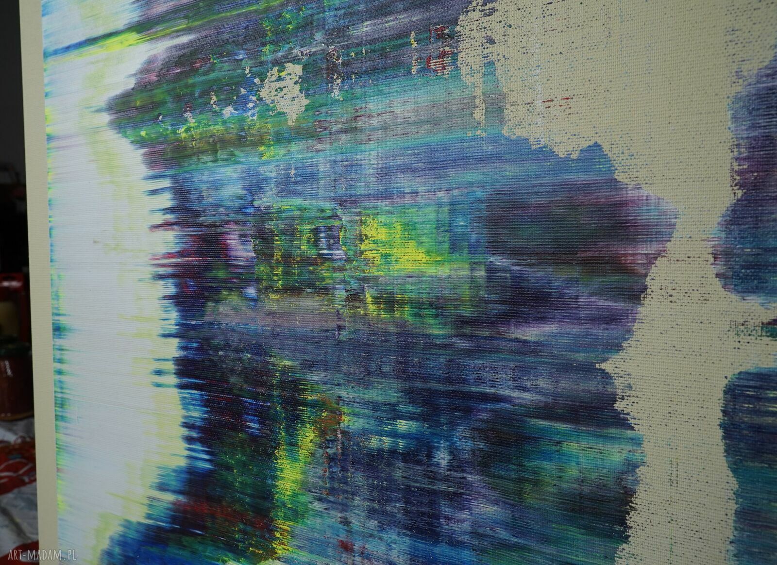 Wspominając Gerharda 22 - ręcznie malowany obraz abstrakcyjny 100x80 cm