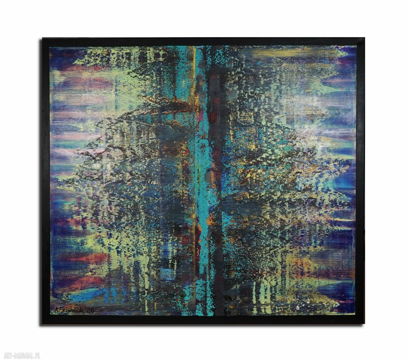 Wspominając Gerharda 9 - abstrakcyjny obraz akrylowy 90 x 100 cm