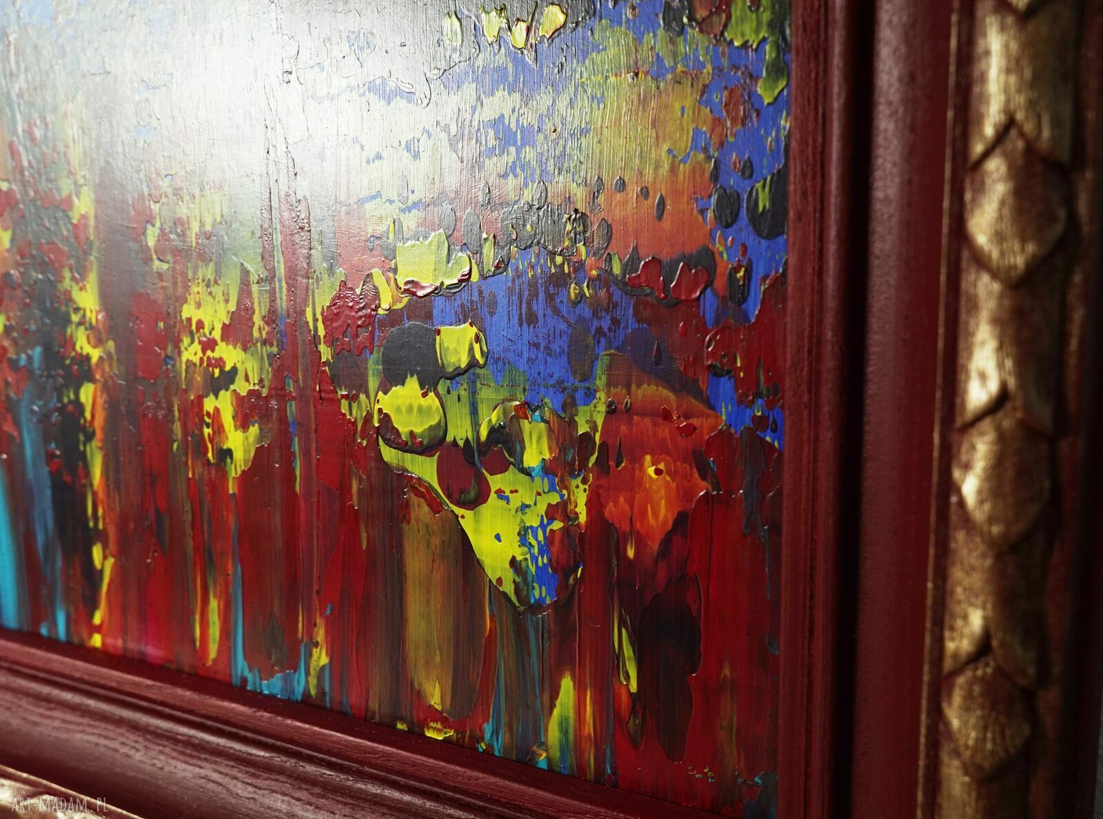 Wspominając Gerharda 4 - abstrakcja akryl w formie obrazu 84 x 65 cm z ramą