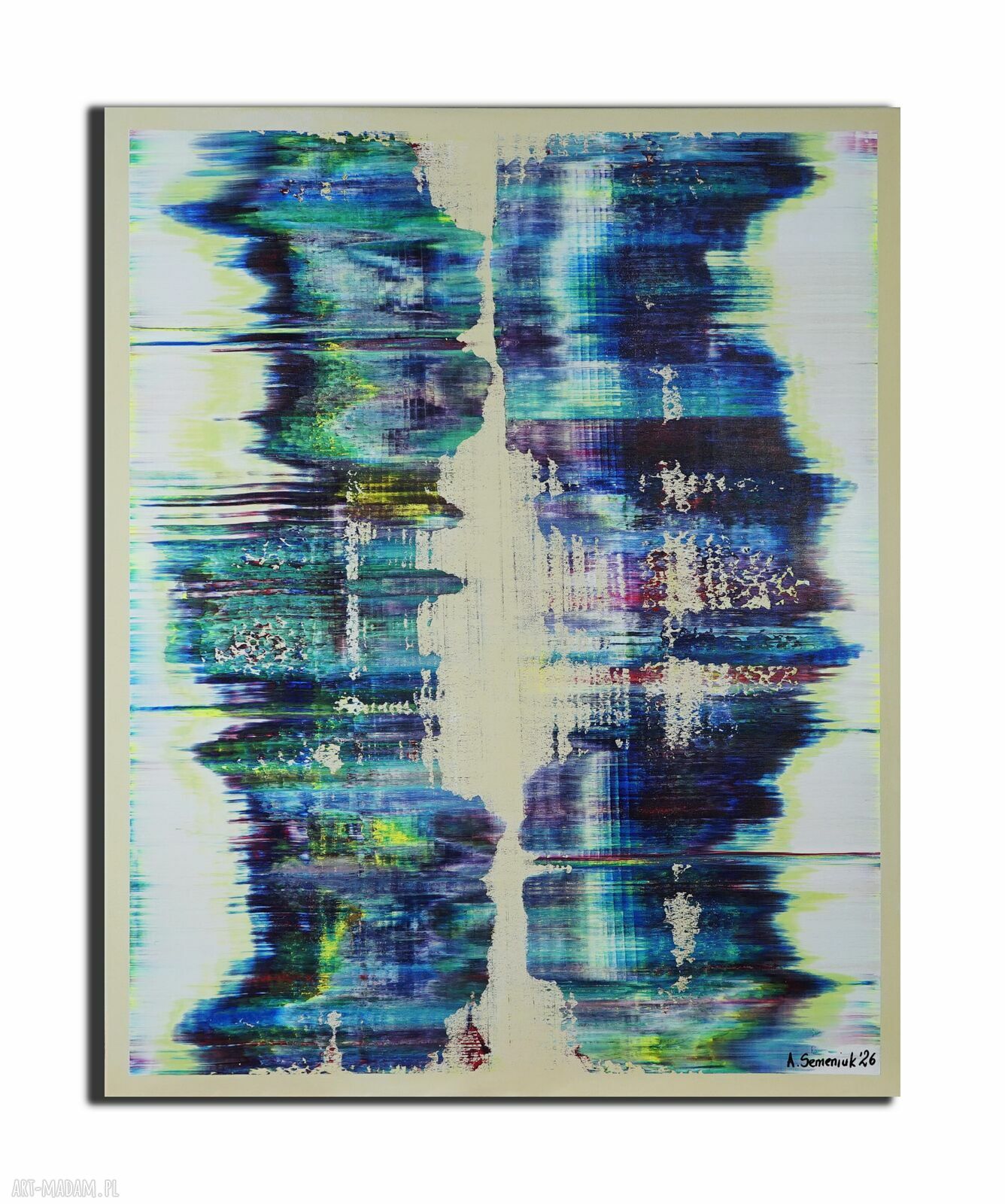 Wspominając Gerharda 22 - ręcznie malowany obraz abstrakcyjny 100x80 cm