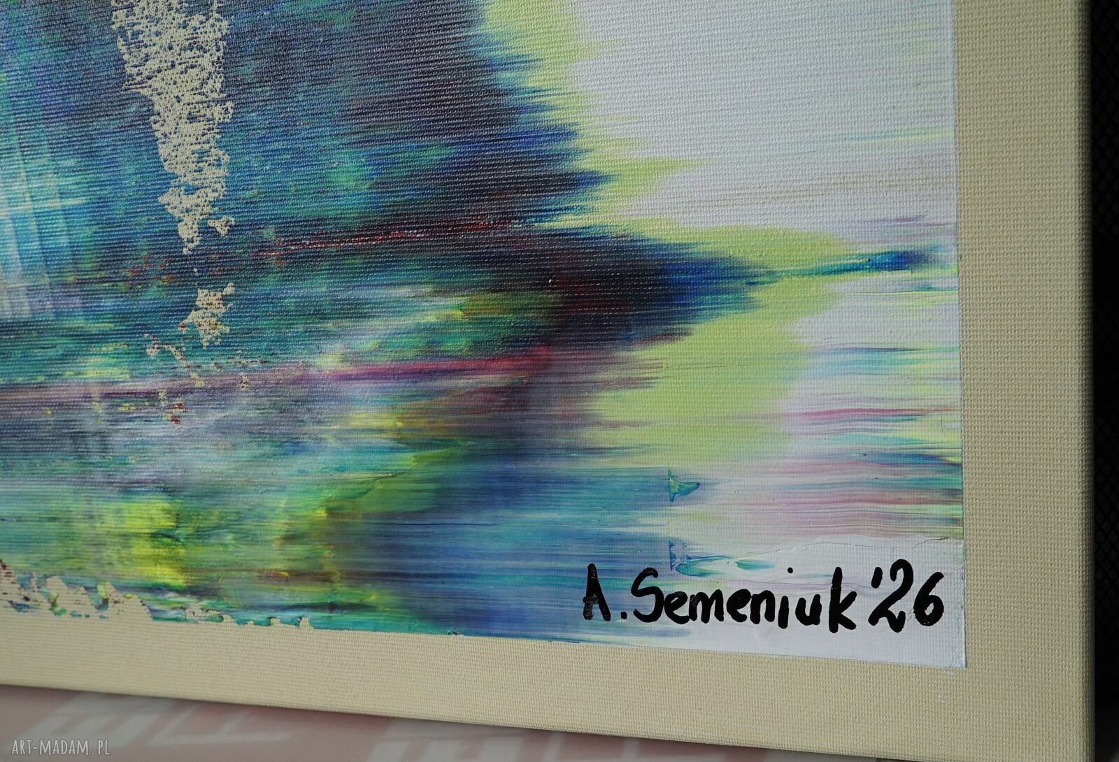 Wspominając Gerharda 22 - ręcznie malowany obraz abstrakcyjny 100x80 cm