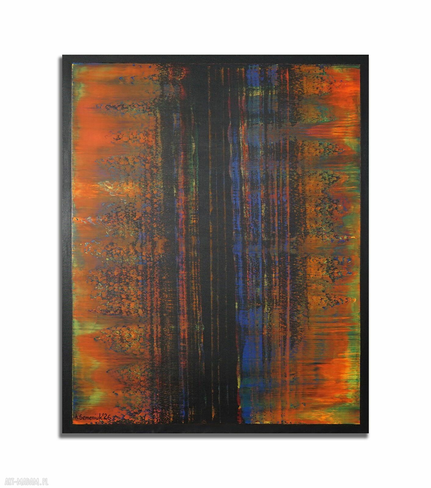 Wspominając Gerharda 14 - ręcznie malowany obraz abstrakcyjny 100x80 cm z akrylu