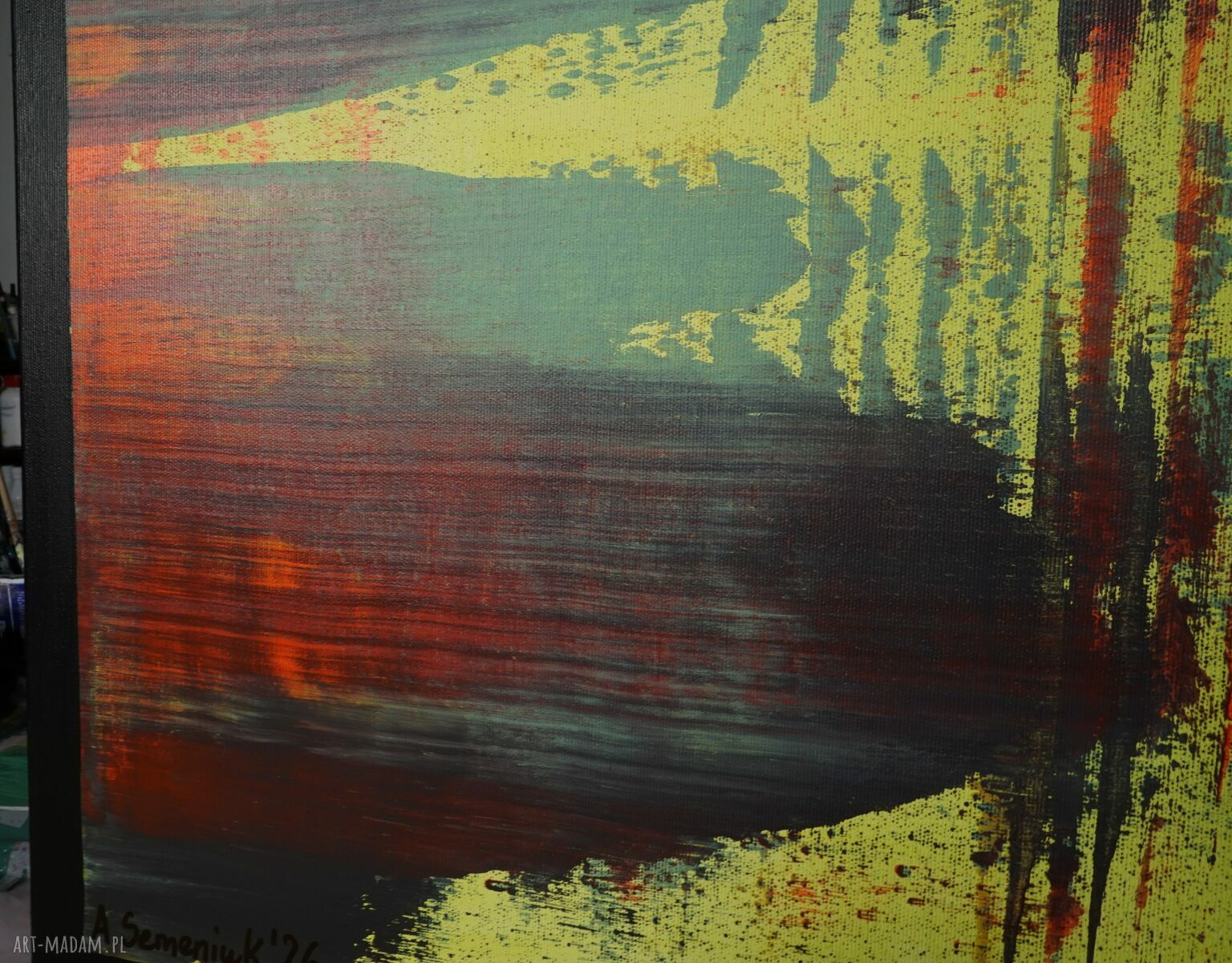 Wspominając Gerharda 12 - obraz abstrakcyjny akryl na płótnie 90x100 cm