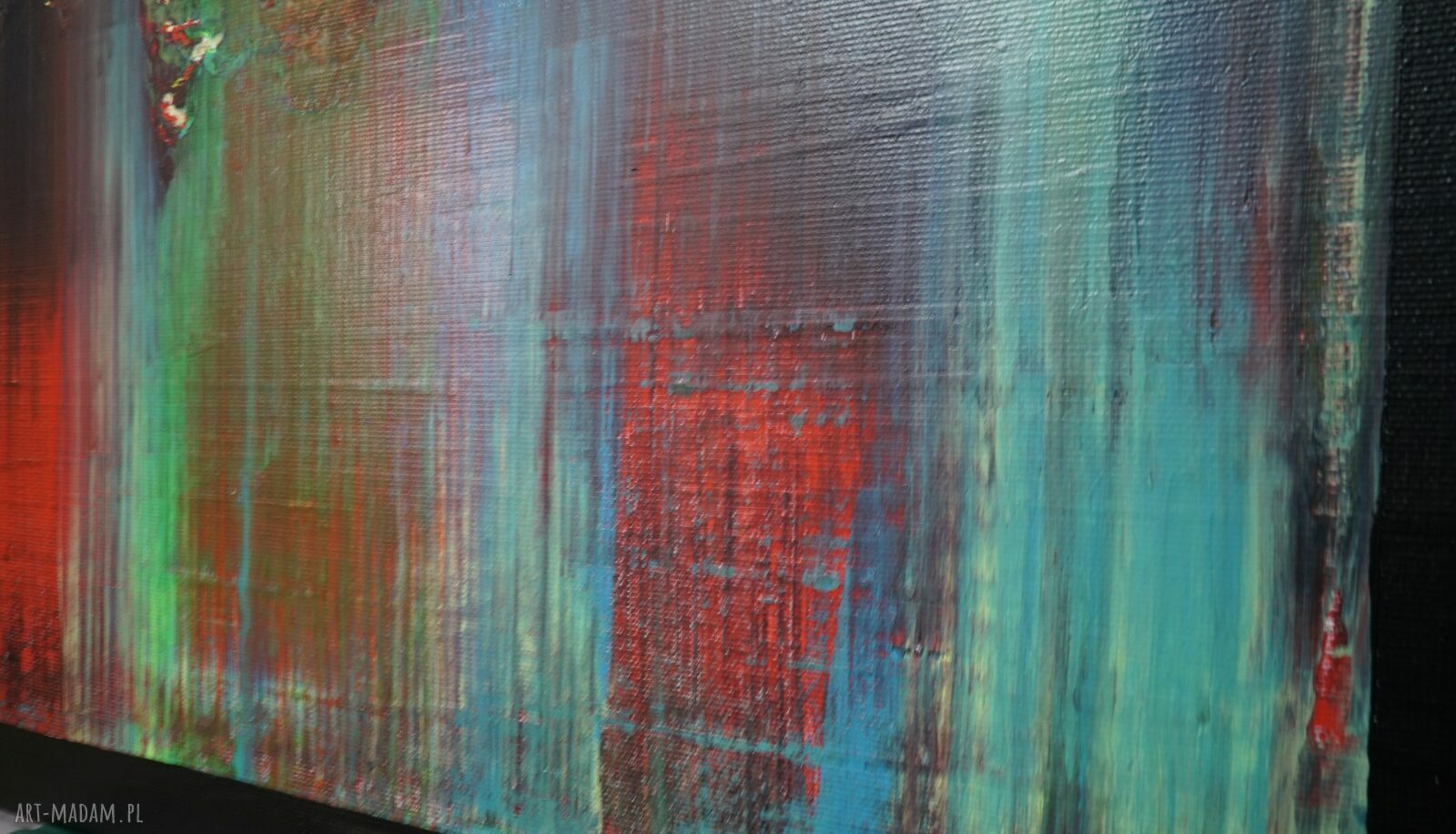 Abstrakcyjny obraz akrylowy "Wspominając Gerharda 10" 100x80 cm - czarne boki