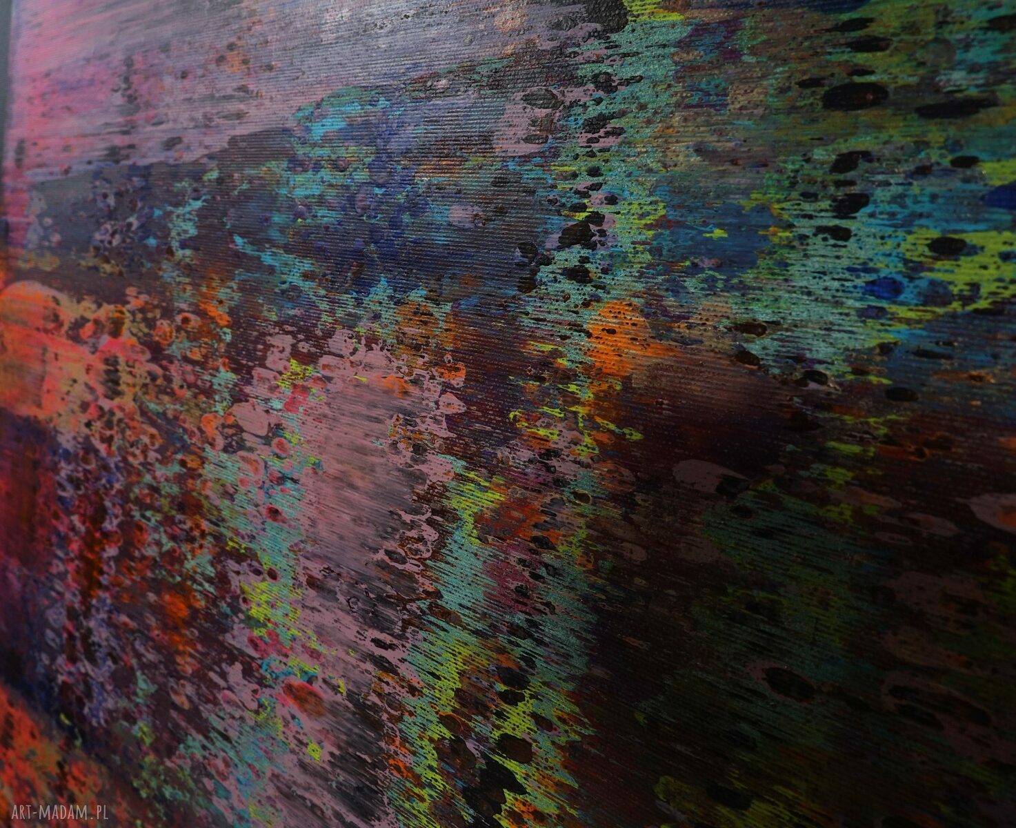 Wspominając Gerharda 7 - ręcznie malowany obraz abstrakcyjny 80x80 cm z akrylu