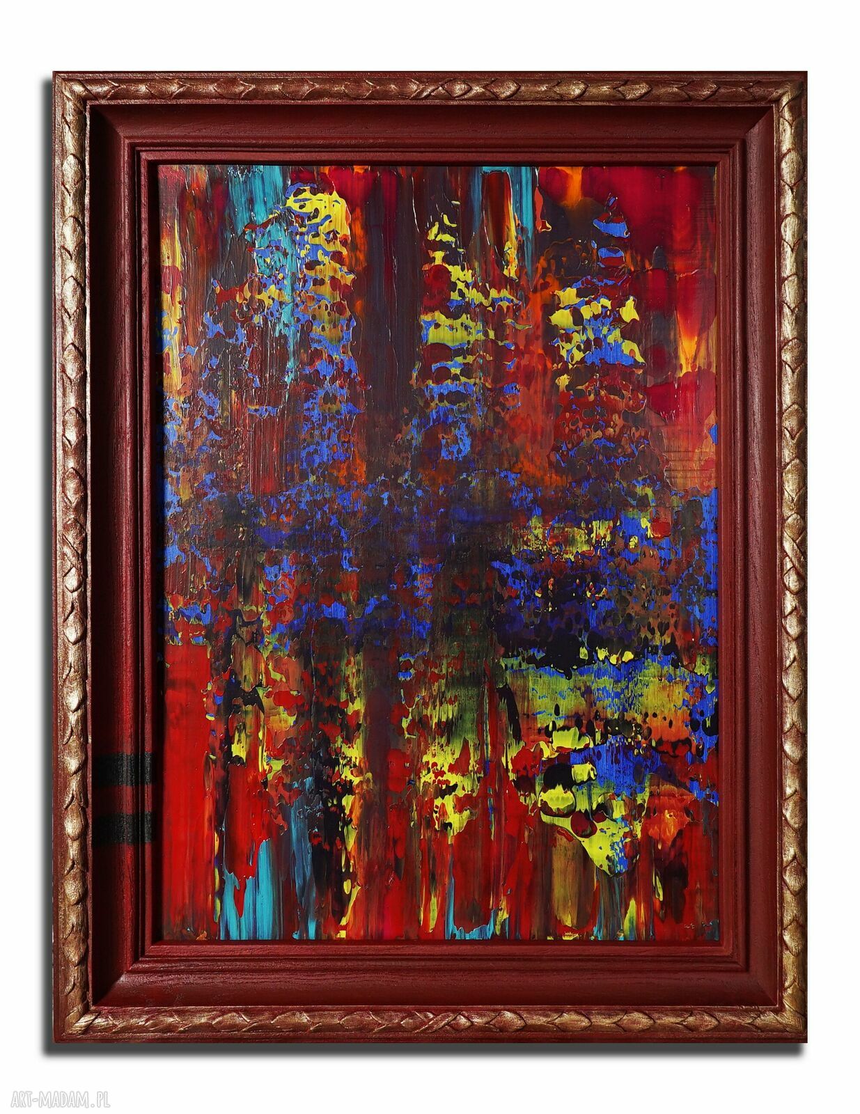 Wspominając Gerharda 4 - abstrakcja akryl w formie obrazu 84 x 65 cm z ramą